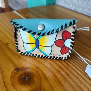 Hand-Painted Leather Keychain Pouch